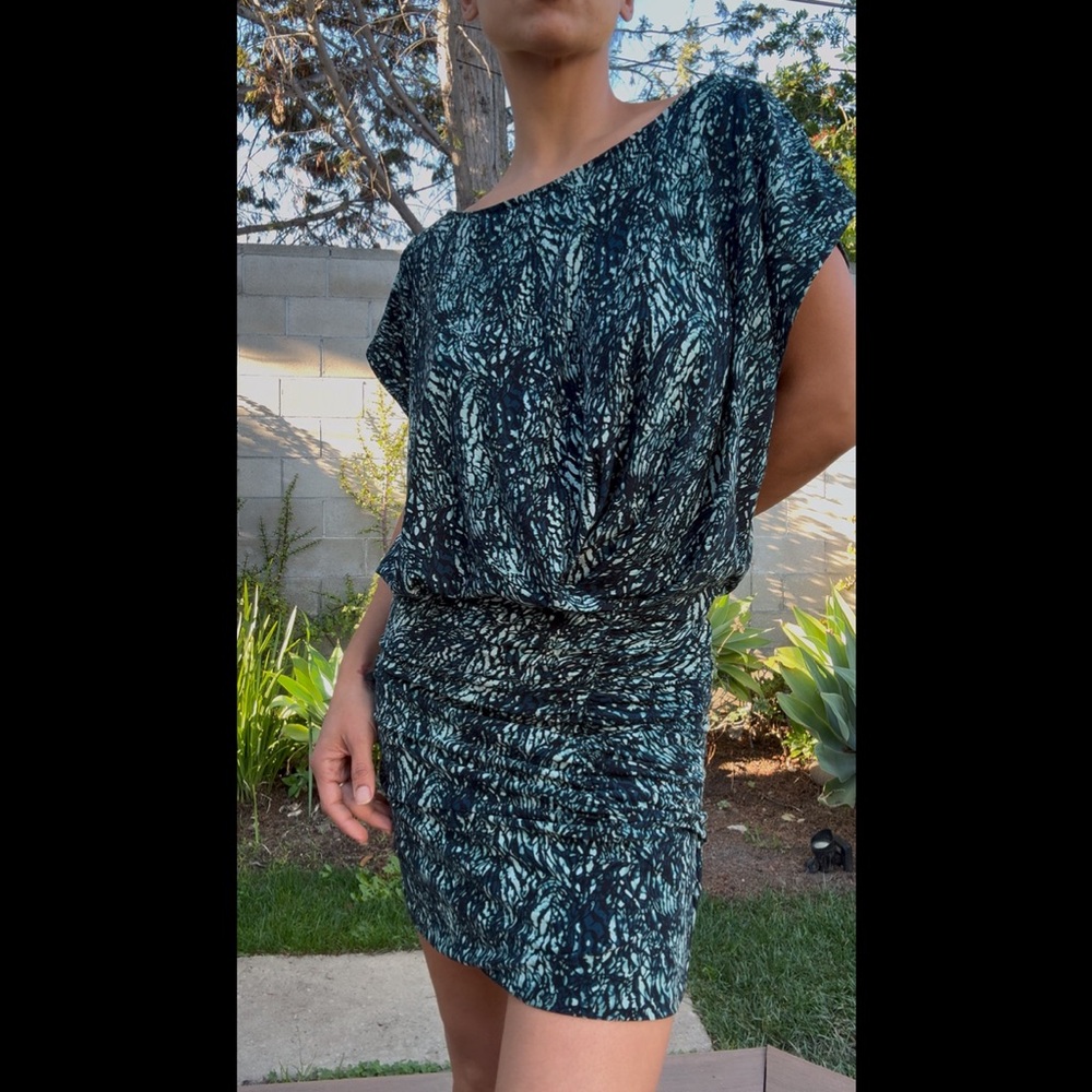 Costa Blanca Teal and Black Mini Dress
